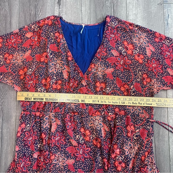 Free People Teagan Dress Peach Combo Size Large - Picture 8 of 14